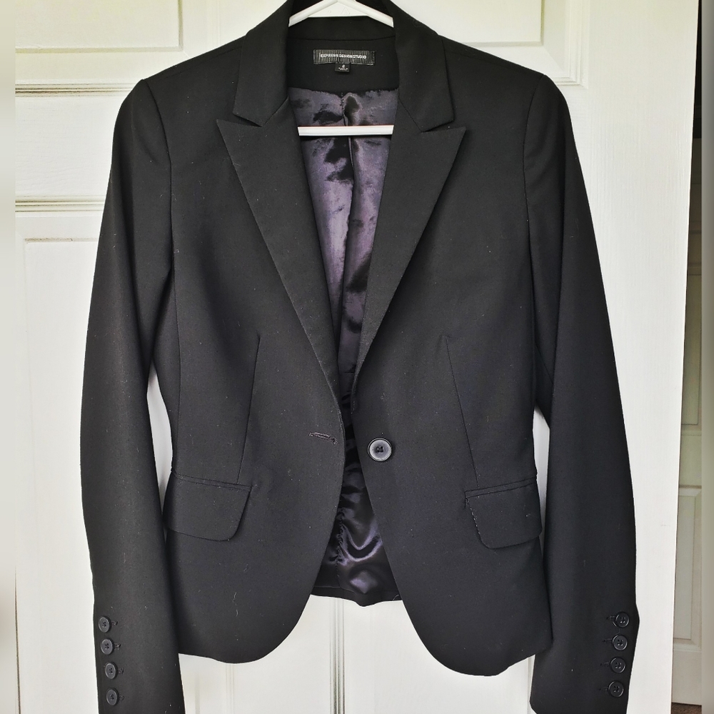 Express Fitted 1-Button Blazer Jacket (Worn Once)